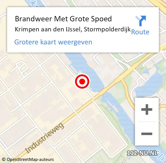 Locatie op kaart van de 112 melding: Brandweer Met Grote Spoed Naar Krimpen aan den IJssel, Stormpolderdijk op 22 april 2024 20:01