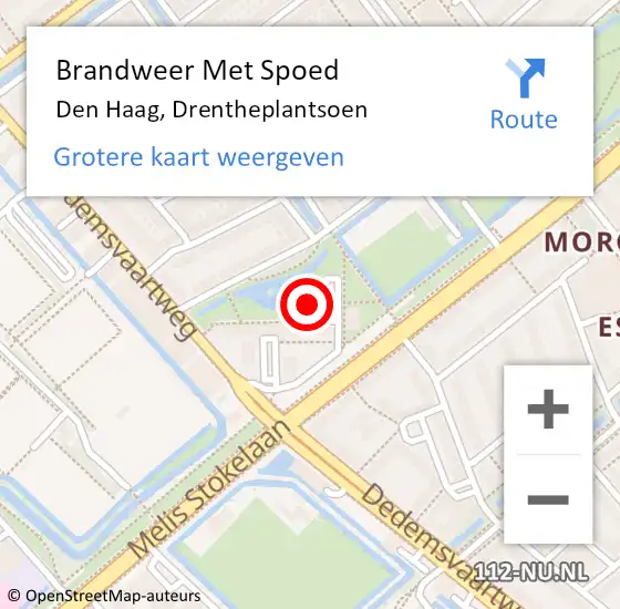 Locatie op kaart van de 112 melding: Brandweer Met Spoed Naar Den Haag, Drentheplantsoen op 22 april 2024 20:58
