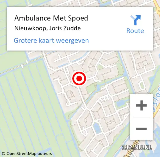 Locatie op kaart van de 112 melding: Ambulance Met Spoed Naar Nieuwkoop, Joris Zudde op 22 april 2024 21:32
