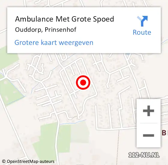 Locatie op kaart van de 112 melding: Ambulance Met Grote Spoed Naar Ouddorp, Prinsenhof op 22 april 2024 22:58
