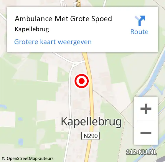 Locatie op kaart van de 112 melding: Ambulance Met Grote Spoed Naar Kapellebrug op 23 april 2024 00:28