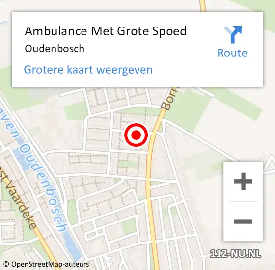 Locatie op kaart van de 112 melding: Ambulance Met Grote Spoed Naar Oudenbosch op 23 april 2024 01:05