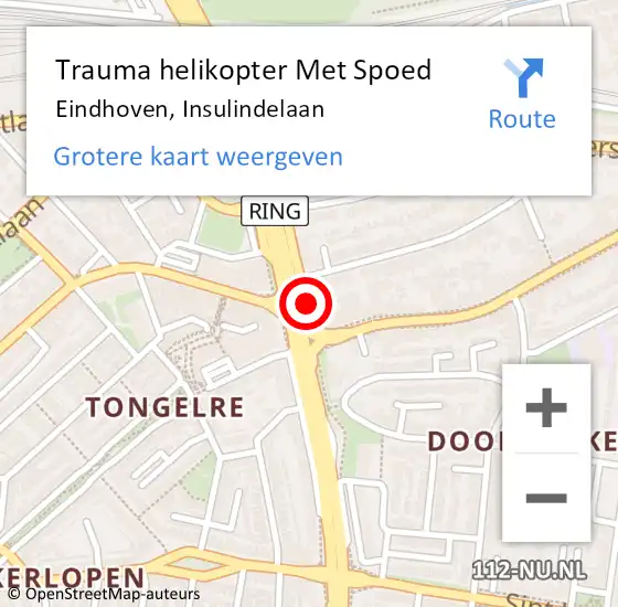 Locatie op kaart van de 112 melding: Trauma helikopter Met Spoed Naar Eindhoven, Insulindelaan op 23 april 2024 01:20