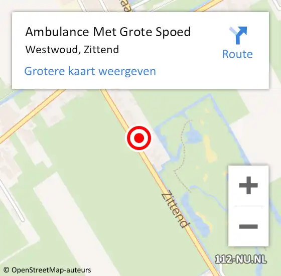 Locatie op kaart van de 112 melding: Ambulance Met Grote Spoed Naar Westwoud, Zittend op 23 april 2024 02:18