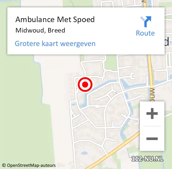 Locatie op kaart van de 112 melding: Ambulance Met Spoed Naar Midwoud, Breed op 23 april 2024 03:55