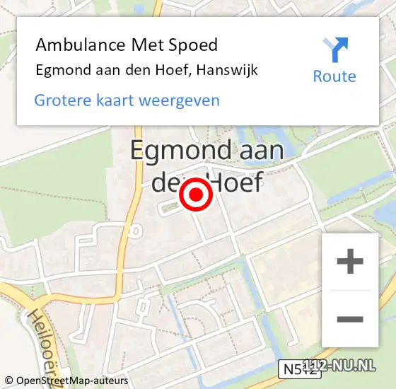 Locatie op kaart van de 112 melding: Ambulance Met Spoed Naar Egmond aan den Hoef, Hanswijk op 23 april 2024 04:23