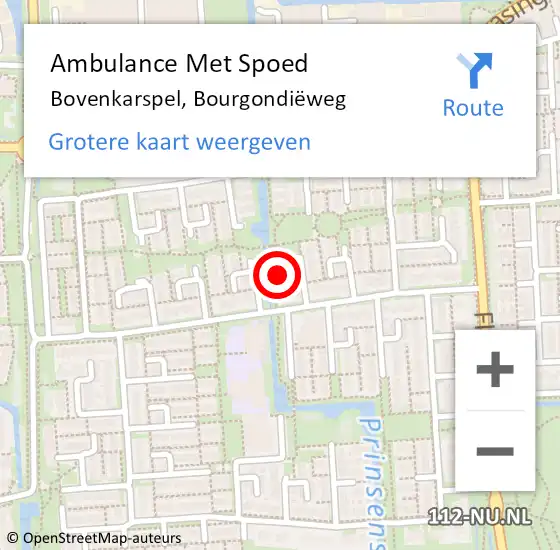 Locatie op kaart van de 112 melding: Ambulance Met Spoed Naar Bovenkarspel, Bourgondiëweg op 23 april 2024 05:50