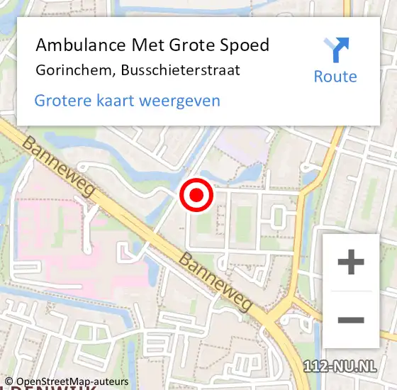 Locatie op kaart van de 112 melding: Ambulance Met Grote Spoed Naar Gorinchem, Busschieterstraat op 23 april 2024 06:04
