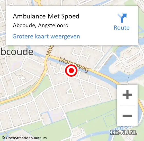Locatie op kaart van de 112 melding: Ambulance Met Spoed Naar Abcoude, Angsteloord op 23 april 2024 07:21