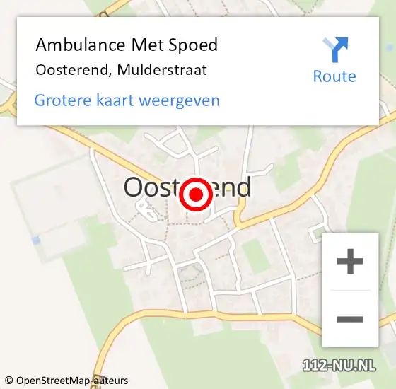 Locatie op kaart van de 112 melding: Ambulance Met Spoed Naar Oosterend, Mulderstraat op 23 april 2024 07:45
