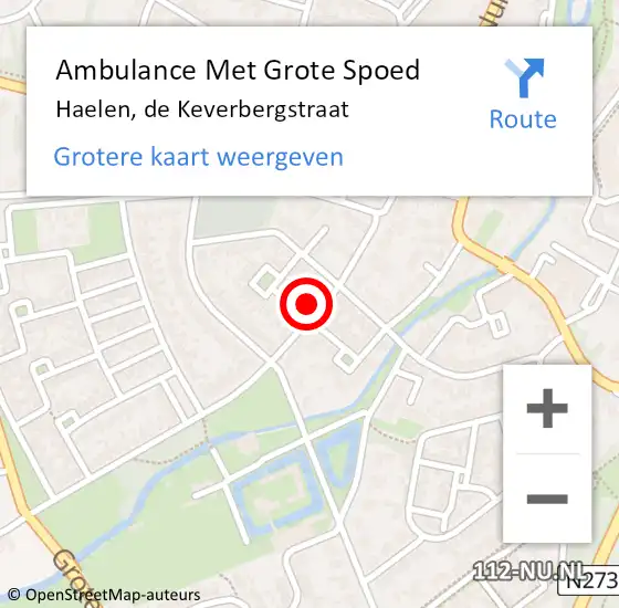 Locatie op kaart van de 112 melding: Ambulance Met Grote Spoed Naar Haelen, de Keverbergstraat op 23 april 2024 08:16