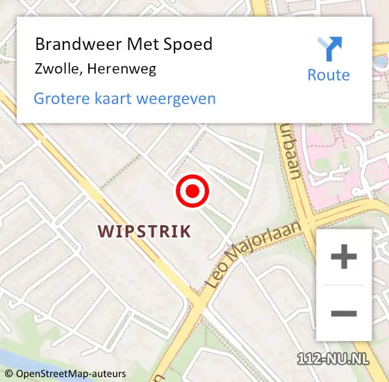 Locatie op kaart van de 112 melding: Brandweer Met Spoed Naar Zwolle, Herenweg op 23 april 2024 08:20