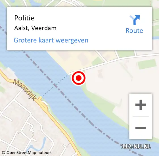 Locatie op kaart van de 112 melding: Politie Aalst, Veerdam op 23 april 2024 08:27