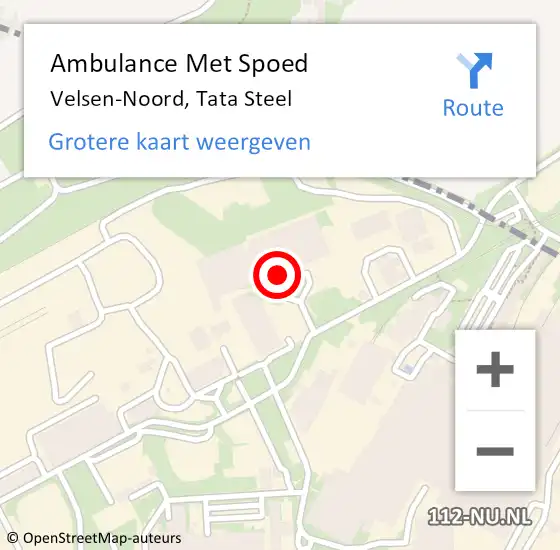 Locatie op kaart van de 112 melding: Ambulance Met Spoed Naar Velsen-Noord, Tata Steel op 23 april 2024 08:42