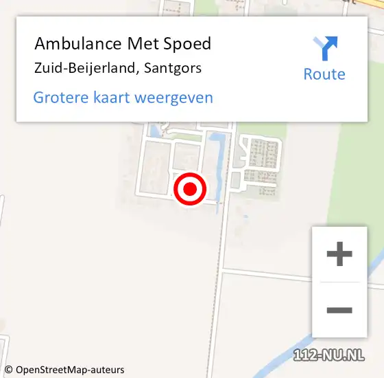 Locatie op kaart van de 112 melding: Ambulance Met Spoed Naar Zuid-Beijerland, Santgors op 23 april 2024 08:44