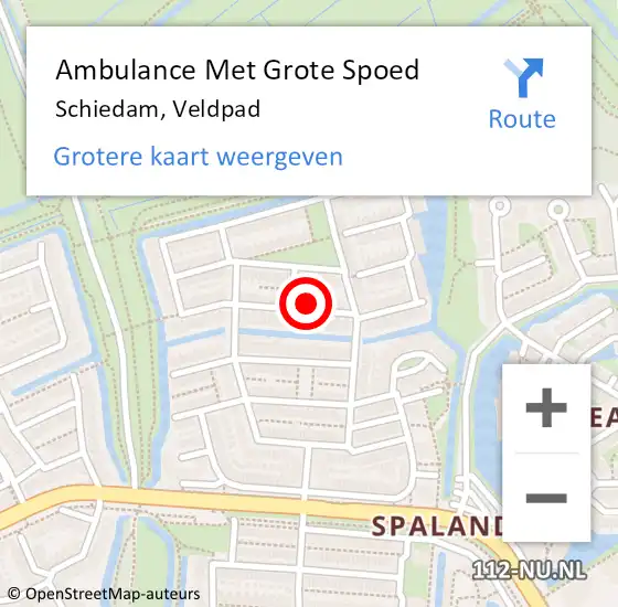 Locatie op kaart van de 112 melding: Ambulance Met Grote Spoed Naar Schiedam, Veldpad op 23 april 2024 09:15
