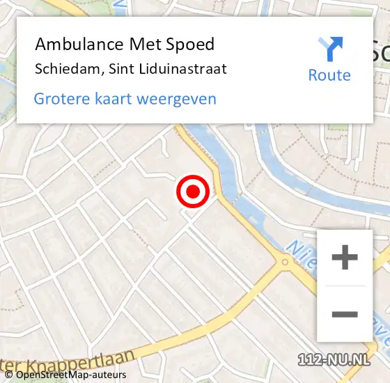 Locatie op kaart van de 112 melding: Ambulance Met Spoed Naar Schiedam, Sint Liduinastraat op 23 april 2024 09:19