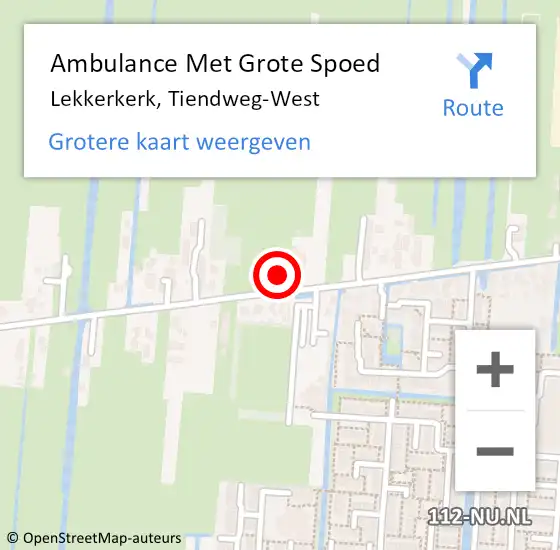 Locatie op kaart van de 112 melding: Ambulance Met Grote Spoed Naar Lekkerkerk, Tiendweg-West op 23 april 2024 09:21