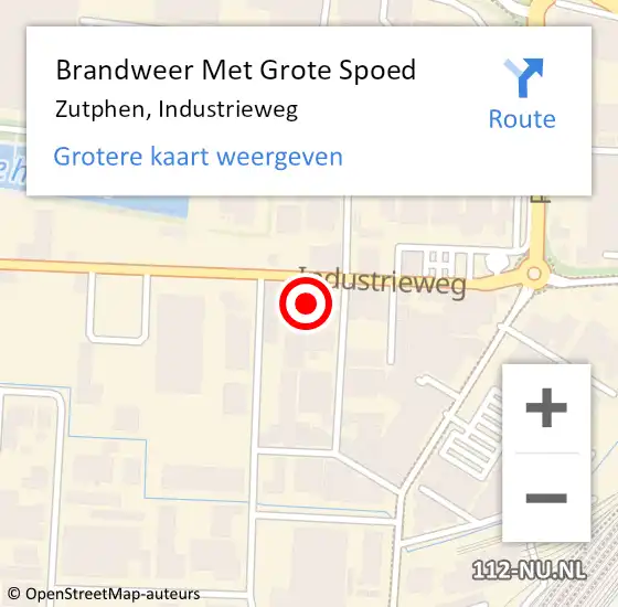 Locatie op kaart van de 112 melding: Brandweer Met Grote Spoed Naar Zutphen, Industrieweg op 23 april 2024 09:34