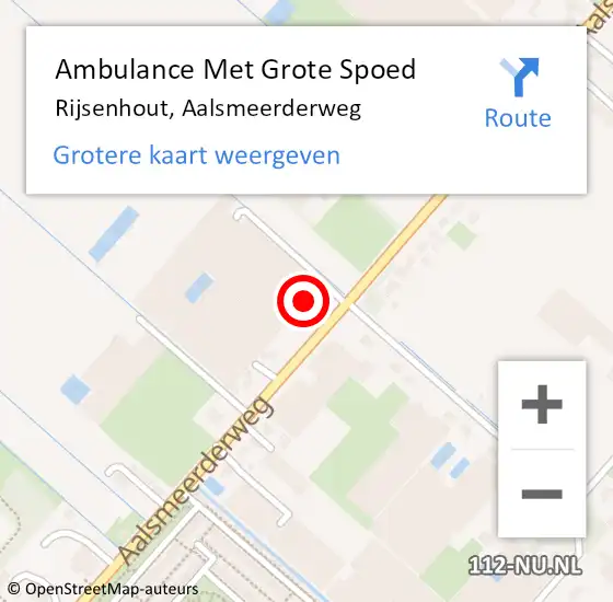 Locatie op kaart van de 112 melding: Ambulance Met Grote Spoed Naar Rijsenhout, Aalsmeerderweg op 23 april 2024 09:55