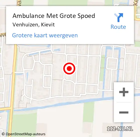 Locatie op kaart van de 112 melding: Ambulance Met Grote Spoed Naar Venhuizen, Kievit op 23 april 2024 09:59