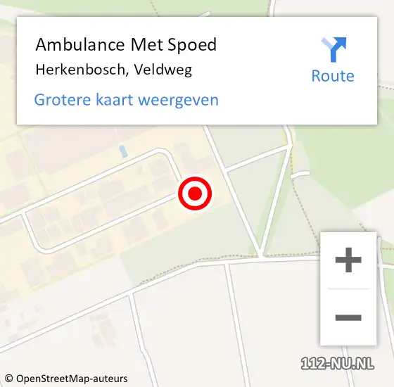 Locatie op kaart van de 112 melding: Ambulance Met Spoed Naar Herkenbosch, Veldweg op 23 april 2024 10:40