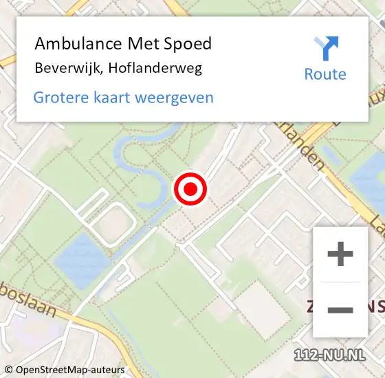 Locatie op kaart van de 112 melding: Ambulance Met Spoed Naar Beverwijk, Hoflanderweg op 23 april 2024 10:43