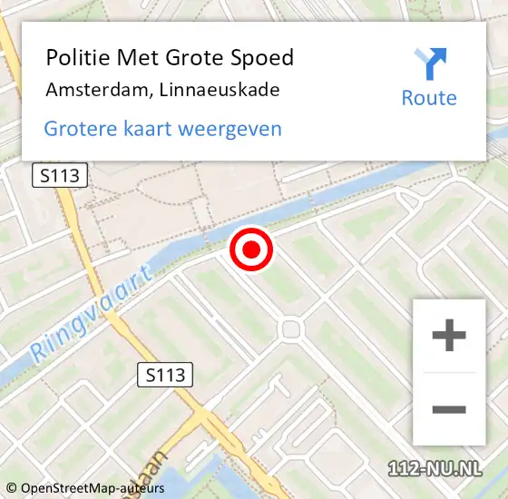 Locatie op kaart van de 112 melding: Politie Met Grote Spoed Naar Amsterdam, Linnaeuskade op 23 april 2024 10:59