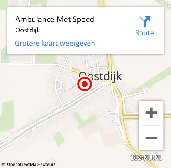 Locatie op kaart van de 112 melding: Ambulance Met Spoed Naar Oostdijk op 23 april 2024 11:47