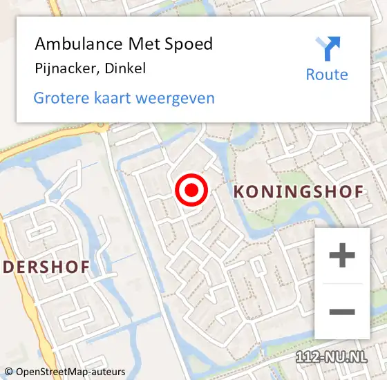 Locatie op kaart van de 112 melding: Ambulance Met Spoed Naar Pijnacker, Dinkel op 23 april 2024 11:52