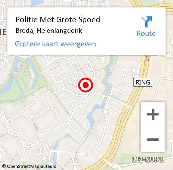 Locatie op kaart van de 112 melding: Politie Met Grote Spoed Naar Breda, Heienlangdonk op 23 april 2024 12:18