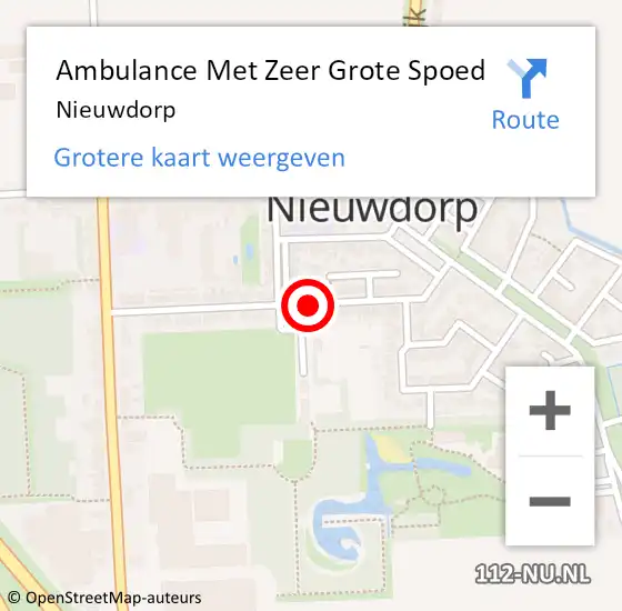 Locatie op kaart van de 112 melding: Ambulance Met Zeer Grote Spoed Naar Nieuwdorp op 23 april 2024 13:36