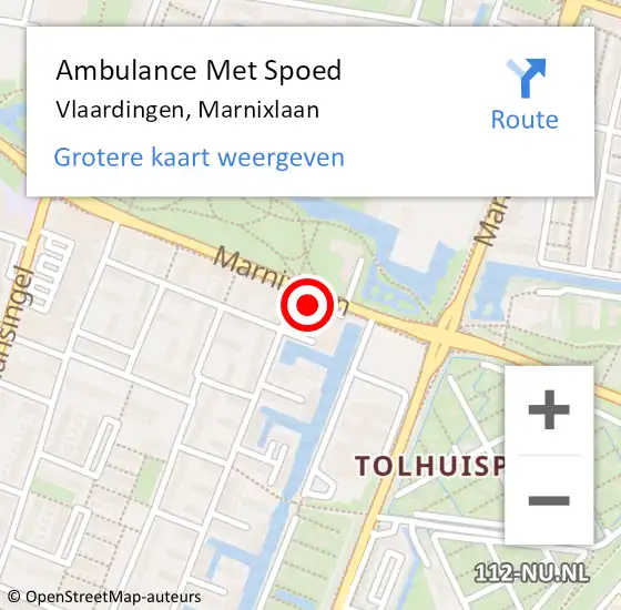 Locatie op kaart van de 112 melding: Ambulance Met Spoed Naar Vlaardingen, Marnixlaan op 23 april 2024 14:03