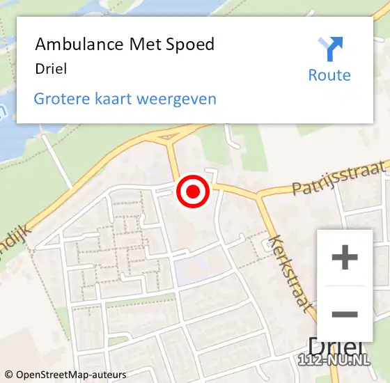 Locatie op kaart van de 112 melding: Ambulance Met Spoed Naar Driel op 23 april 2024 14:11