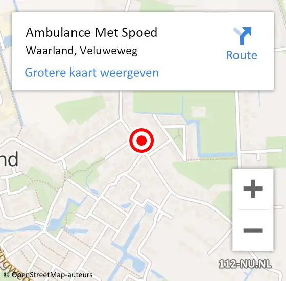 Locatie op kaart van de 112 melding: Ambulance Met Spoed Naar Waarland, Veluweweg op 23 april 2024 14:16