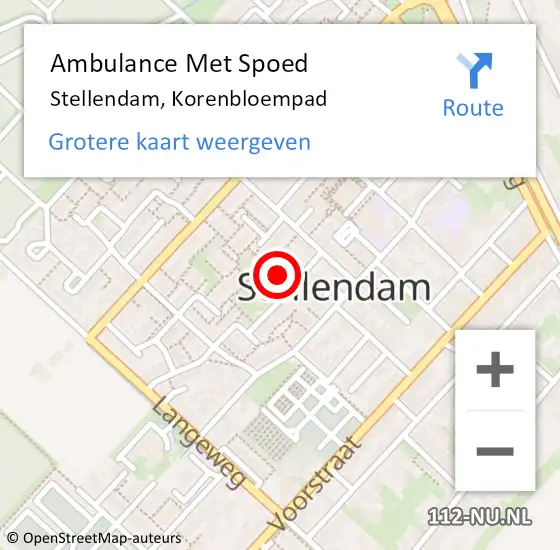 Locatie op kaart van de 112 melding: Ambulance Met Spoed Naar Stellendam, Korenbloempad op 23 april 2024 14:18