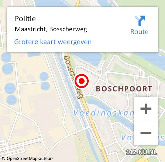 Locatie op kaart van de 112 melding: Politie Maastricht, Bosscherweg op 23 april 2024 15:17