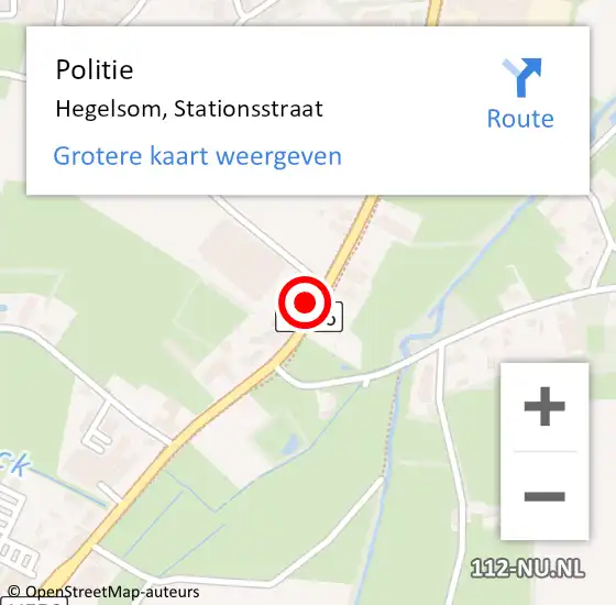 Locatie op kaart van de 112 melding: Politie Hegelsom, Stationsstraat op 23 april 2024 15:18