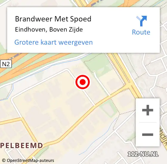 Locatie op kaart van de 112 melding: Brandweer Met Spoed Naar Eindhoven, Boven Zijde op 23 april 2024 15:32