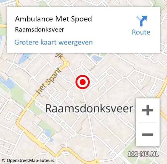 Locatie op kaart van de 112 melding: Ambulance Met Spoed Naar Raamsdonksveer op 23 april 2024 15:34