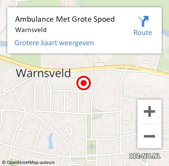 Locatie op kaart van de 112 melding: Ambulance Met Grote Spoed Naar Warnsveld op 23 april 2024 15:41