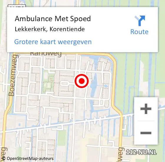 Locatie op kaart van de 112 melding: Ambulance Met Spoed Naar Lekkerkerk, Korentiende op 23 april 2024 15:48