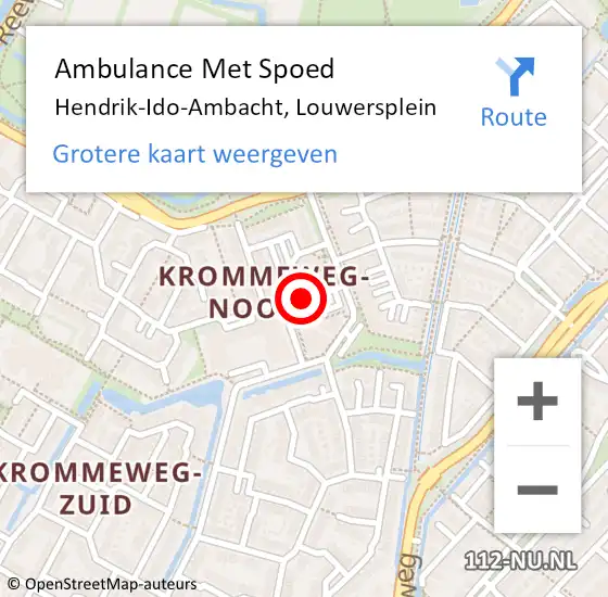 Locatie op kaart van de 112 melding: Ambulance Met Spoed Naar Hendrik-Ido-Ambacht, Louwersplein op 23 april 2024 15:51