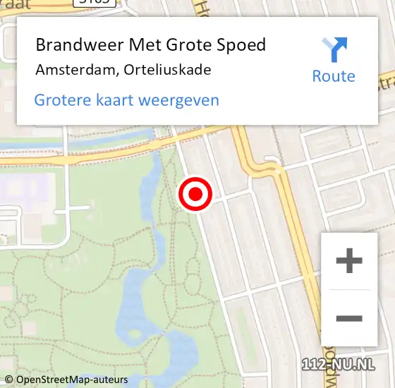 Locatie op kaart van de 112 melding: Brandweer Met Grote Spoed Naar Amsterdam, Orteliuskade op 23 april 2024 16:09