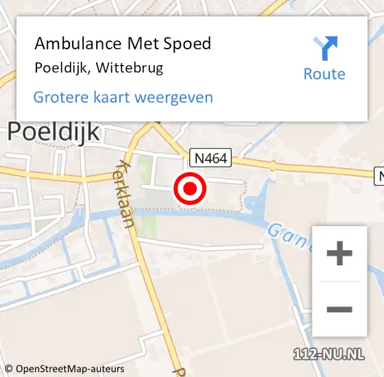 Locatie op kaart van de 112 melding: Ambulance Met Spoed Naar Poeldijk, Wittebrug op 23 april 2024 16:09