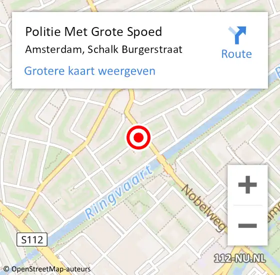 Locatie op kaart van de 112 melding: Politie Met Grote Spoed Naar Amsterdam, Schalk Burgerstraat op 23 april 2024 16:10