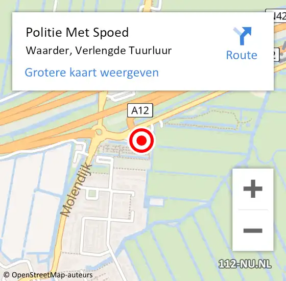 Locatie op kaart van de 112 melding: Politie Met Spoed Naar Waarder, Verlengde Tuurluur op 23 april 2024 16:29