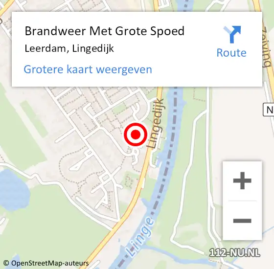 Locatie op kaart van de 112 melding: Brandweer Met Grote Spoed Naar Leerdam, Lingedijk op 23 april 2024 16:32