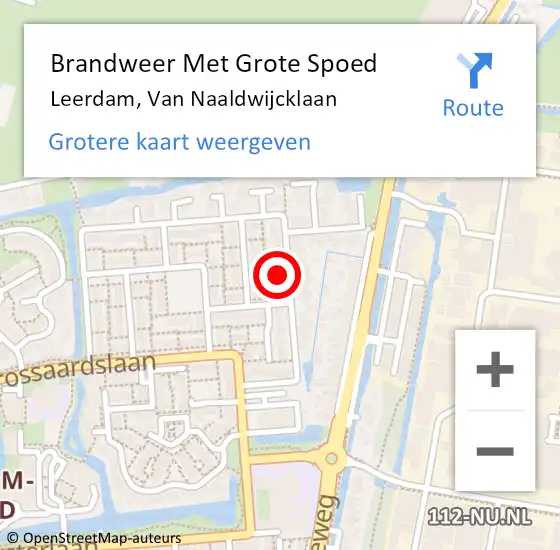 Locatie op kaart van de 112 melding: Brandweer Met Grote Spoed Naar Leerdam, Van Naaldwijcklaan op 23 april 2024 16:35
