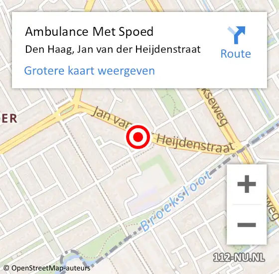 Locatie op kaart van de 112 melding: Ambulance Met Spoed Naar Den Haag, Jan van der Heijdenstraat op 23 april 2024 16:47